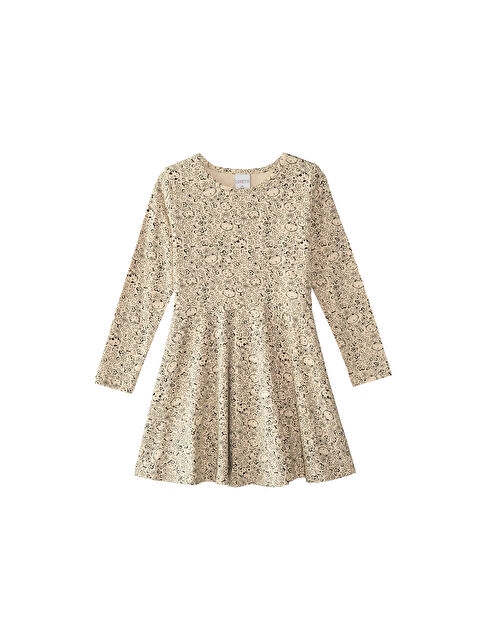 Lovetti Kız Çocuk Flower Desen Uzun Kol Elbise - S000473018-23173