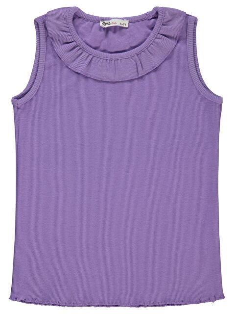 Civil Girls Yakası Fırfırlı 6-9 Yaş Tişört - Lila 8-9 Yaş - S000386217-487