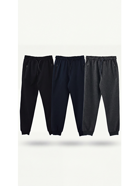 Mışıl Kids Fermuarlı Cep Basic Erkek Çocuk 3'Lü Eşofman Altı