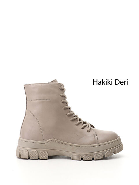 GÖNDERİ(R) Kadın AÇIK BEJ Fermuarlı Kauçuk Taban Hakiki Deri Postal Bot - S000493484-19927