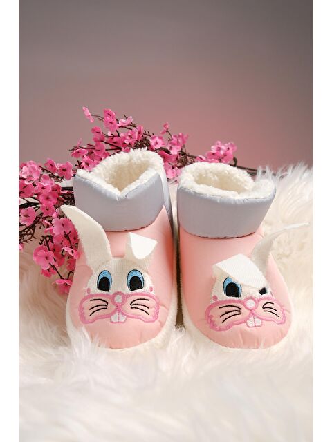Oksit Tavşan Desenli Kaydırmaz Taban Termal Isı Kreş Ev Okul Ayakkabısı Bebek Çocuk Panduf Ev Botu - S000284214-7152