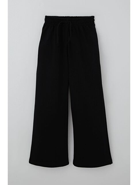 Breeze Kız Çocuk Eşofman Altı Geniş Paçalı Bağcık Aksesuarlı Siyah (4-8 Yaş) - S000527305-19351