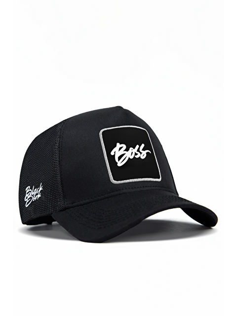 BlackBörk Boss Logolu Siyah Trucker Şapka