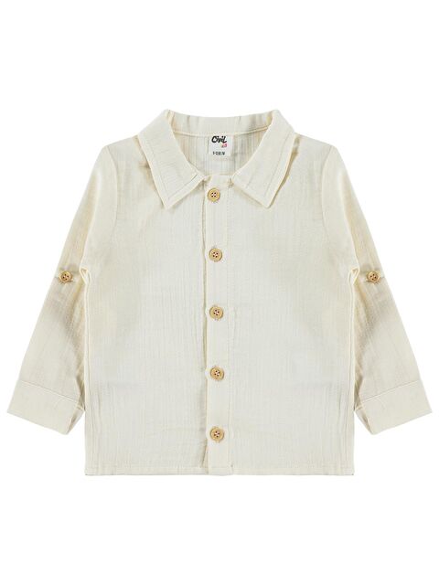 Civil Baby Müslin Uzun Kol 6-18 Ay Gömlek - Bej 12-18 Ay - S000526324-19928