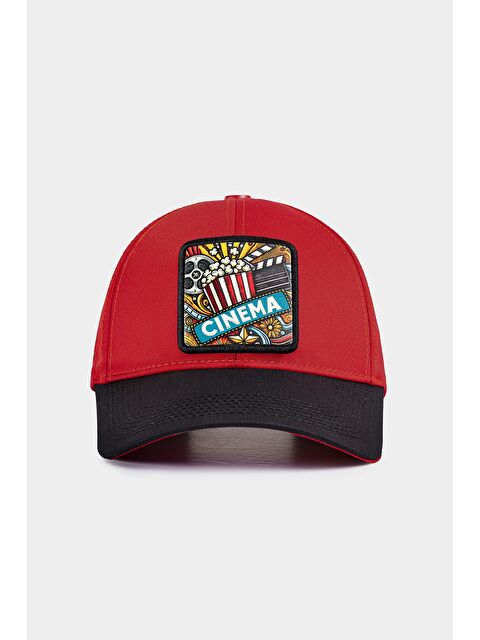BlackBörk Six Cinema Logolu Siyah-Kırmızı Beyzbol Şapka