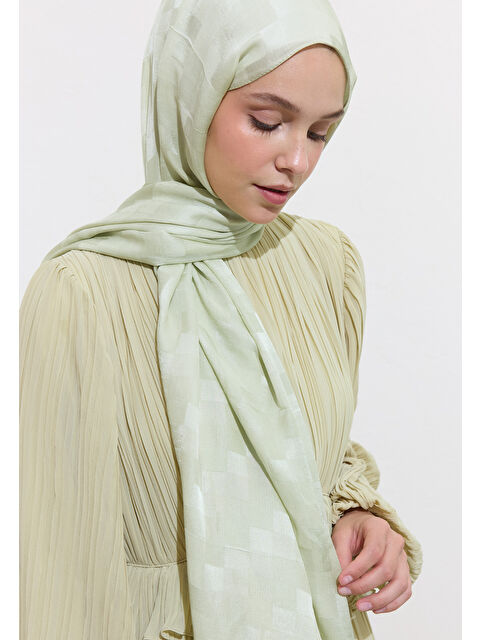 Fresh Scarfs Nori İpek Jakar Şal Soft Yeşil - S000417174-18194