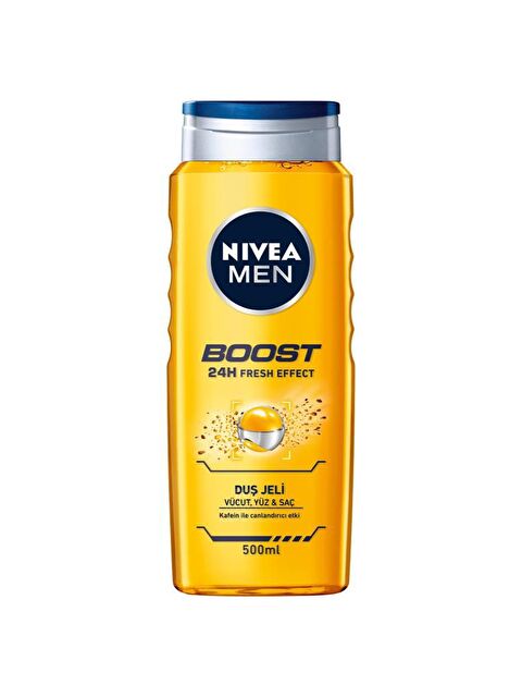 NIVEA Men Boost Duş Jeli 500 ml, 3'Ü 1 Arada Komple Bakım, Vücut, Saç Ve Yüz Için - S000112816-26865