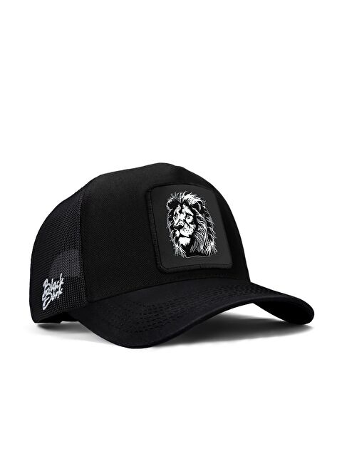 BlackBörk Aslan Logolu Siyah Trucker Şapka