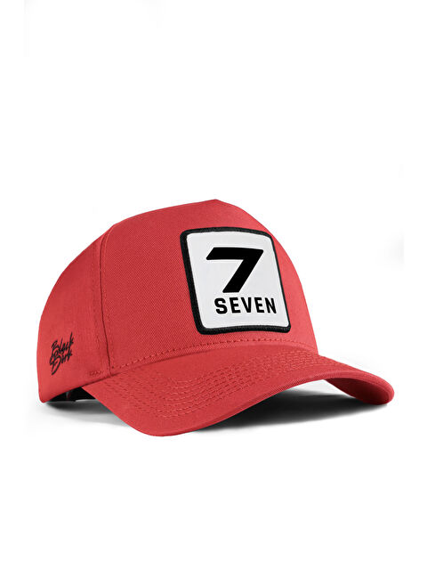 BlackBörk 7 Numara Logolu Kırmızı Beyzbol Şapka