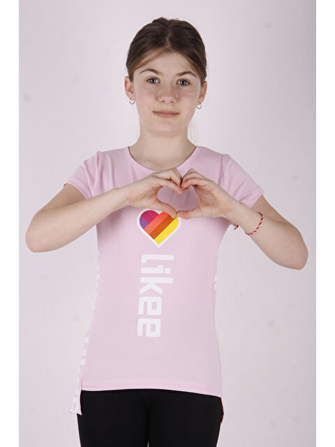 Toontoykids Kız Çocuk Likee Baskılı Tişört