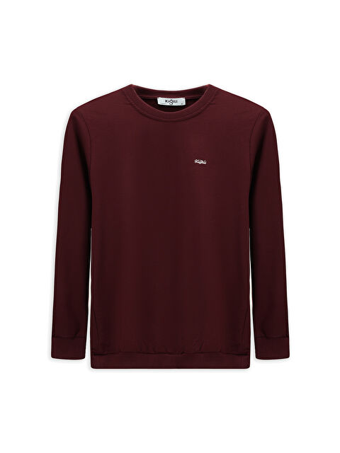 Kiğılı Bisiklet Yaka Regular Fit Nakışlı Pamuklu Sweatshirt - S000405073-19952