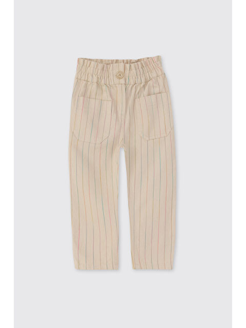 Panço Kız Bebek Çizgili Bej Pantolon - S000524477-19928