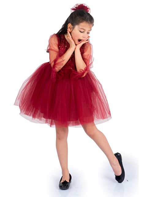 Mnk Baby & Kids Pul Payet Tüllü Kız Çocuk Elbise MNK0285 - S000390036-19951
