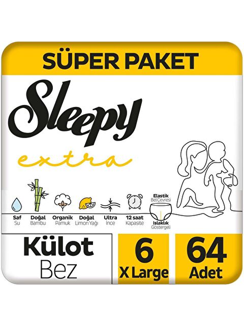 Sleepy Extra Günlük Aktivite Süper Paket Külot Bez 6 Numara Xlarge 64 Adet - S000110883-20063
