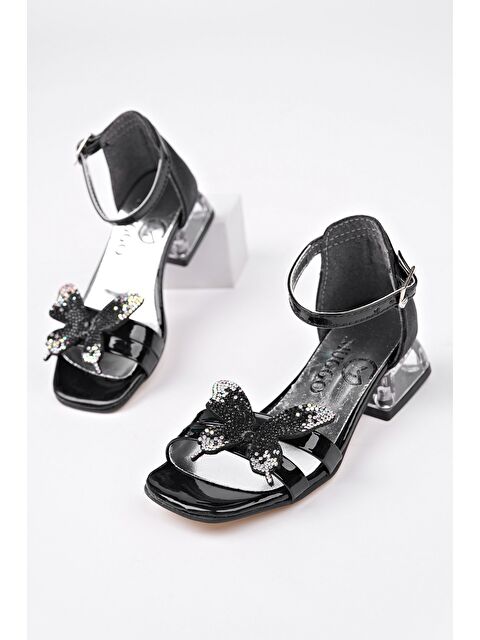 Muggo LOLA Kelebek Detaylı Bilekten Bağlamalı Kız Çocuk Kısa Topuklu Ayakkabı - S000387812-19351