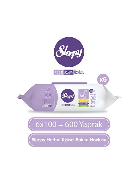 Sleepy Herbal Kişisel Bakım Havlusu 6x100 (600 Yaprak) - S000497661-10231
