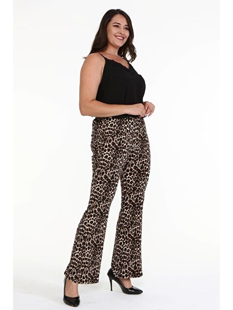 Mylinemoda Örme Beli Lastikli İspanyol Paça Pantolon - S000242340-19413