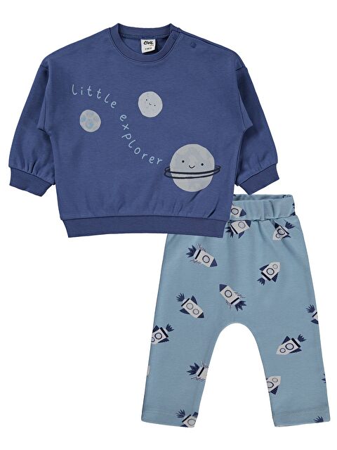 Civil Baby Gezgen Baskı 6-18 Ay Takım - Mavi 6-9 Ay