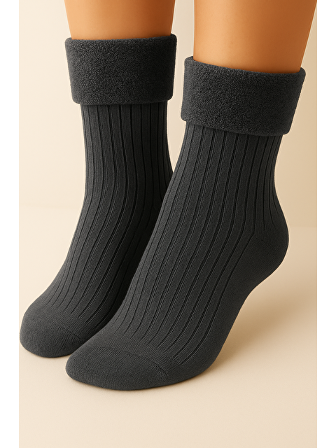 Katia And Bony Kız Çocuk Havlu Çorap Antrasit - S000487251-29666