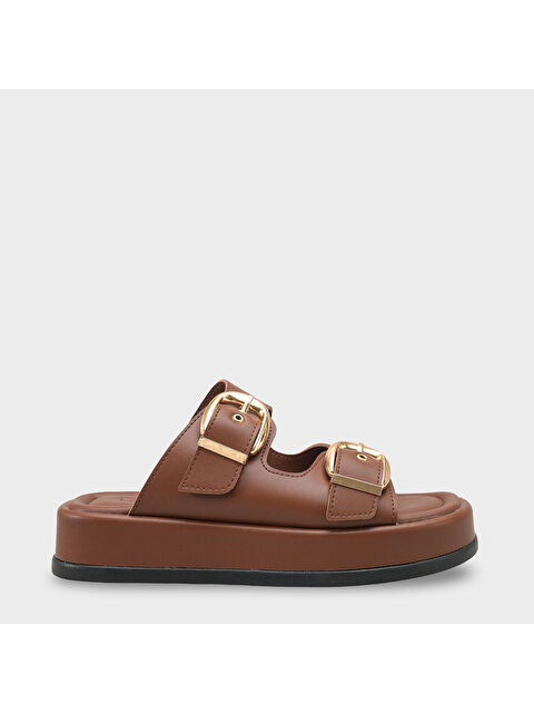 Capone Outfitters Vivien Dolgu Topuklu Çift Bantlı Tokalı Kadın Terlik - S000516892-19413