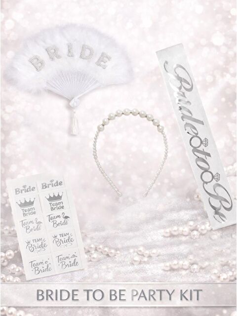 Parti Adresi Lüks Bride To Be Bekarlığa Veda Parti Seti | İnci & Gümüş Konsept - S000503560-18105