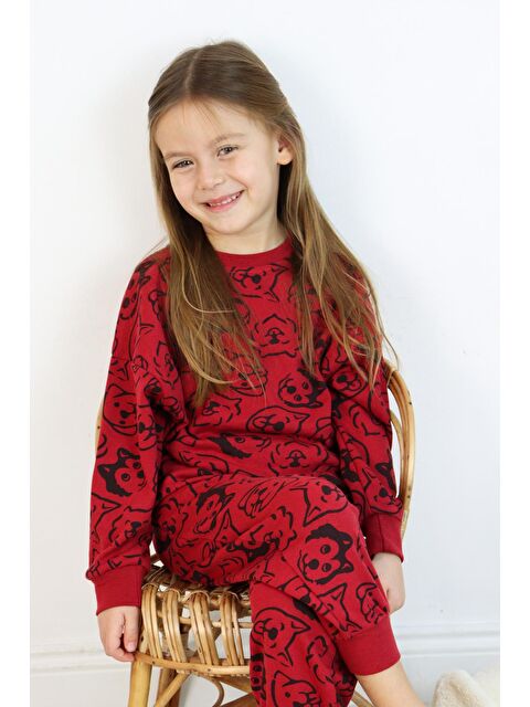 Harika Kids Kız-Erkek (Unisex) Çocuk İnterlok Kumaş Orta Kalınlıkta Nakışlı-Baskılı Örme Basic Eşofman Takımı - S000147685-20045