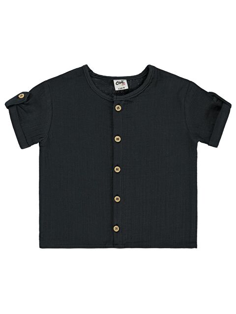 Civil Baby Müslin Kısa Kol 6-18 Ay Gömlek - Gri 18-24 Ay - S000526792-29666