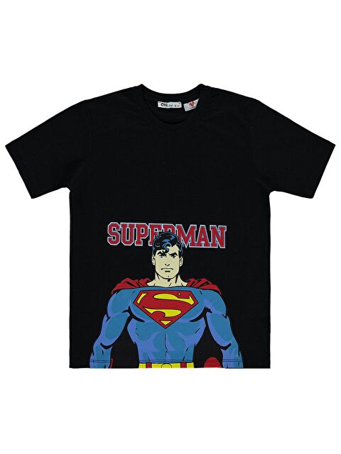 Civil Superman Erkek Çocuk Tişört 10-13 Yaş Siyah - S000203826-19351