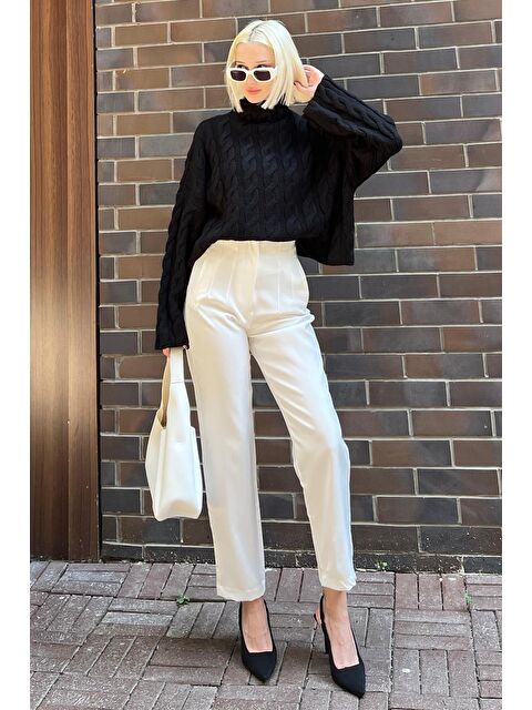 Madmext Siyah Balıkçı Yaka Örme Triko Kazak Mg2172 - S000280907-19351