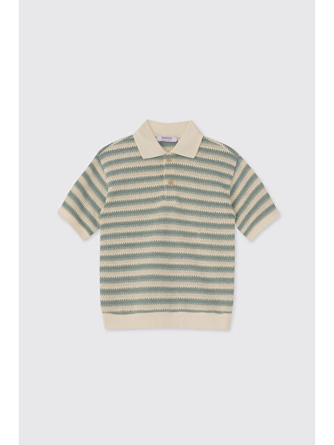 Panço Erkek Çocuk Çizgili Yeşil Tişört - S000524482-18194