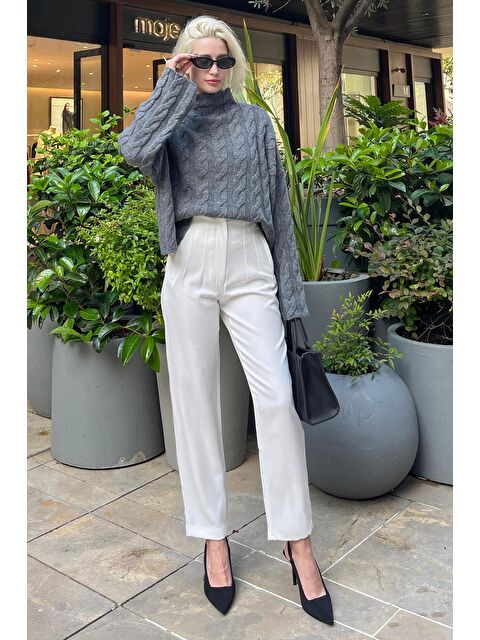 Madmext Antrasit Balıkçı Yaka Örme Triko Kazak Mg2172 - S000280907-29666