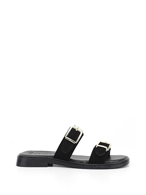 GÖNDERİ(R) Kadın SİYAH MELANJ Tokalı Günlük Terlik - S000531904-15542