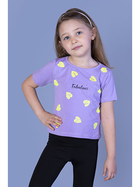 Toontoykids Kız Çocuk Yaprak Desenli Fabulous Baskılı Tişört