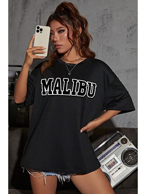 uyguntarz Unisex Malibu Baskılı Tasarım Tshirt - S000241530-19351