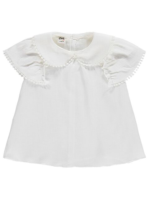 Civil Baby Bebe Yaka 6-18 Ay Elbise - Beyaz