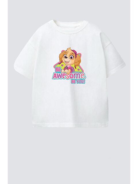 Monila Kız Çocuk Pamuklu Bisiklet Yaka Baskılı T-Shirt - S000518189-19965