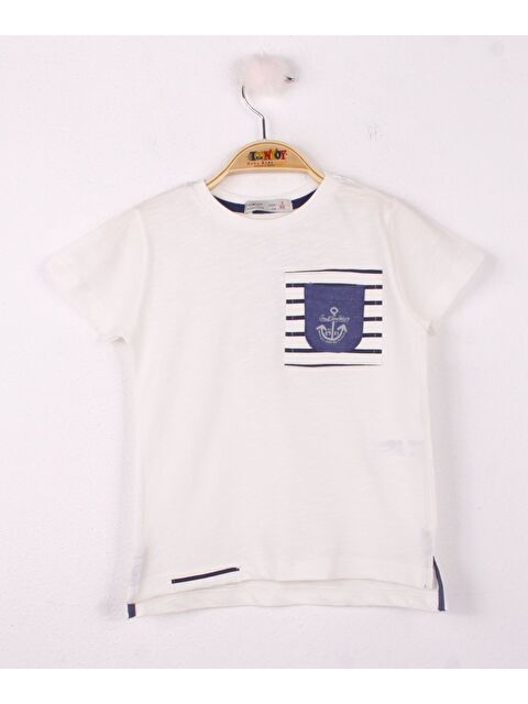 Toontoykids Erkek Çocuk Cep Üstü Çapa Nakışlı T-Shirt