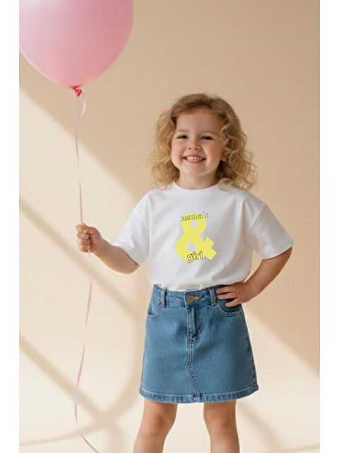 Monila Kız Çocuk Pamuklu Bisiklet Yaka Baskılı T-Shirt - S000514661-19965