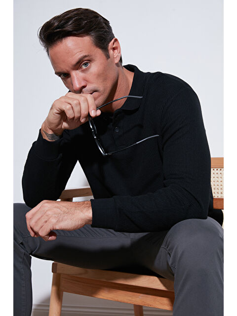 Buratti Pamuklu Regular Fit Düğmeli Polo Yaka Erkek Sweat 5905739 - S000286956-19351