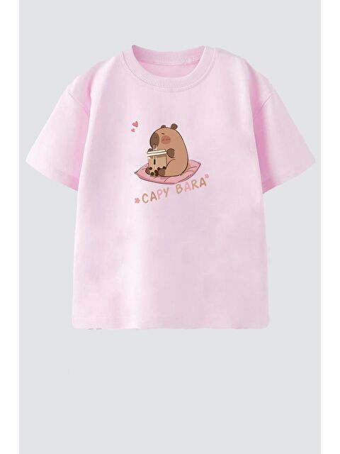 Monila Kız Çocuk Pamuklu Bisiklet Yaka Baskılı T-Shirt - S000514654-20024