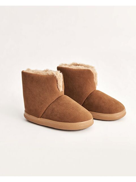 Chirpy Kadın Camel Nubuk İçi Pelüş Kumaşlı Kışlık Panduf - Harper - S000461253-4557