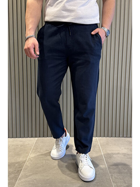 Mishar İtalia Erkek Bağcıklı Keten Jogger Pantolon - S000361393-21164