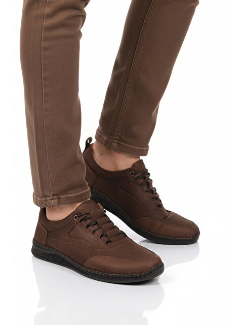 Ayakmod Premium Kahve Hakiki Deri Erkek Casual Ayakkabı 2101 M