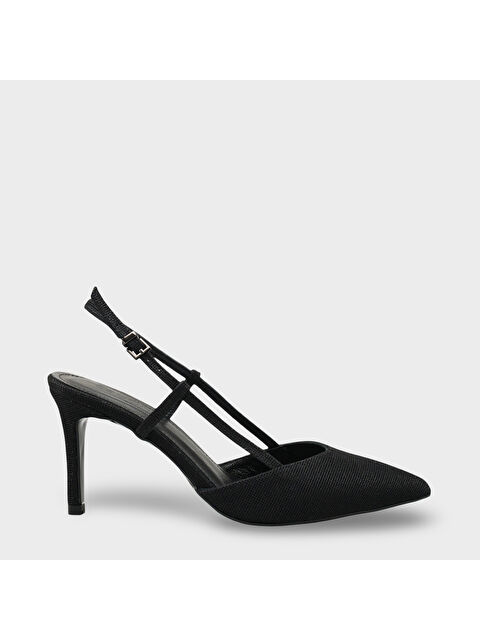 Capone Outfitters Susie Hakiki Deri Astarlı Sivri Burunlu Orta Topuklu Simli Arkası Açık Kadın Ayakkabı - S000530352-19351