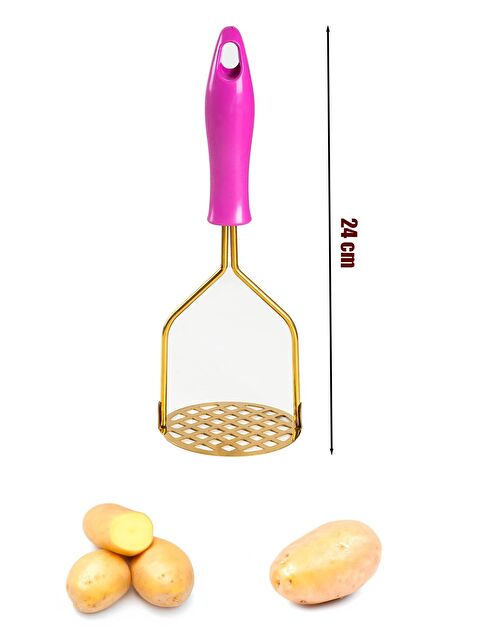 Porsima Patates Ezici Paslanmaz Metal 24 cm - Fuşya - S000324198-18686