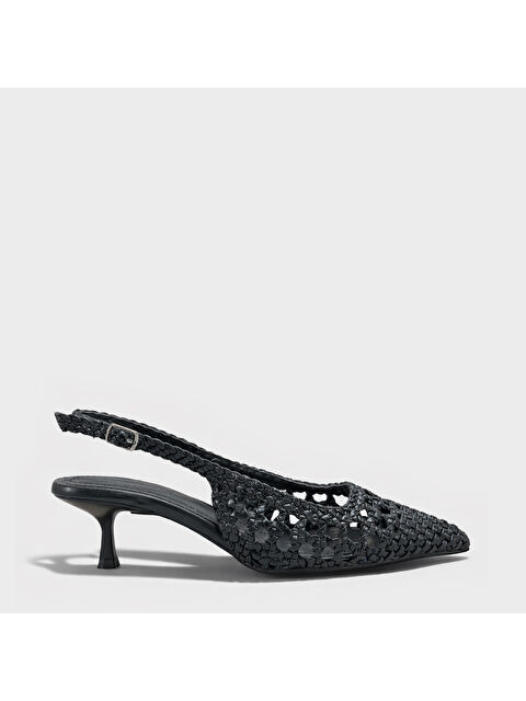 Capone Outfitters Laurie Örgü Sivri Burunlu Orta Topuklu Arkası Açık Kadın Ayakkabı - S000530344-19351