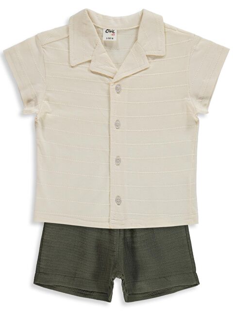 Civil Baby Jakarlı 6-18 Ay Takım - Ekru