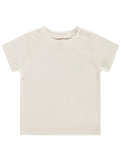 Civil Baby Balık Nakışlı 6-18 Ay Tişört - Bej