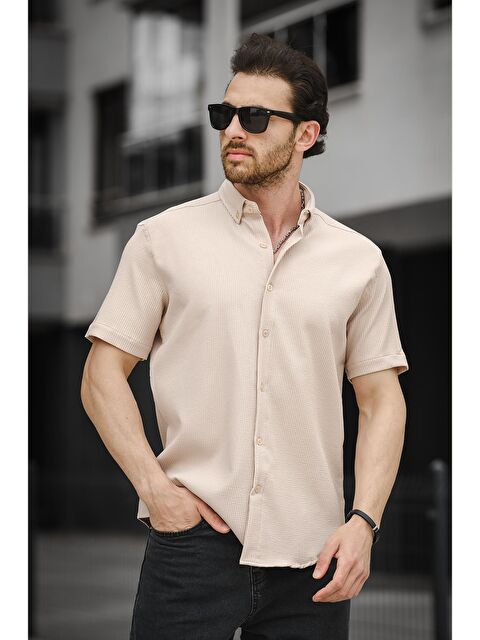 Oksit Slim Elastanlı Kısa Kol Erkek Gömlek - S000181277-25636