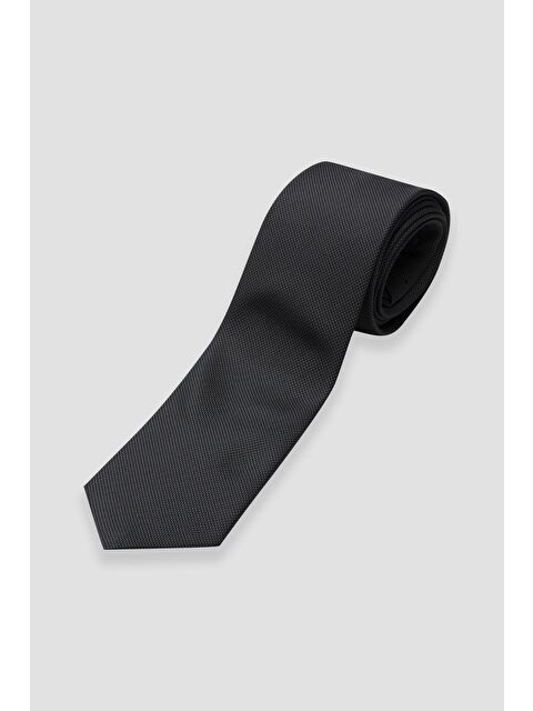 ABBATE Kravat 8 Cm Mikrofiber Polyester Koyu Gri Erkek Desenli Kravat - S000451159-29351